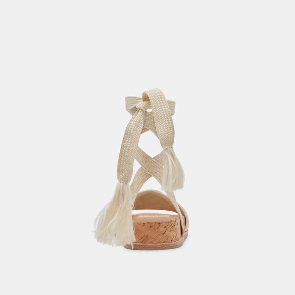 Dolce Vita Salacy Sandals White Natural Raffia
