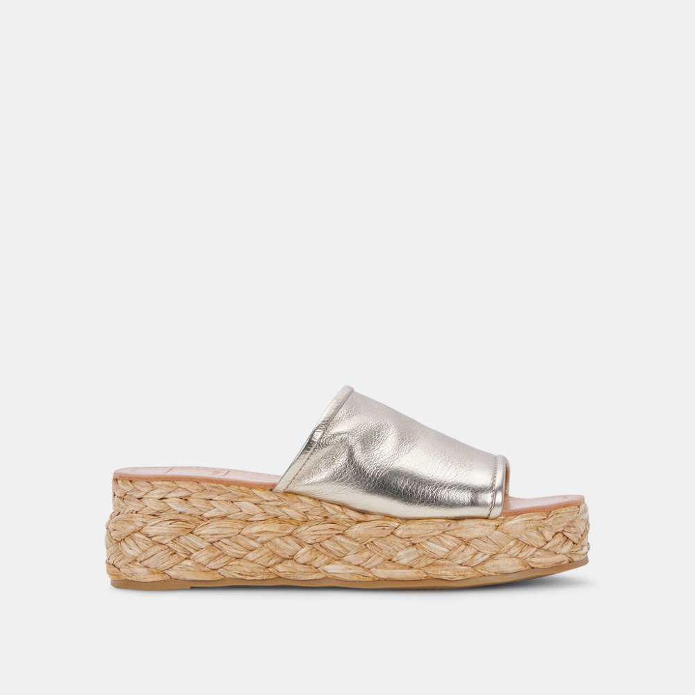 Dolce Vita Pablos Sandals Light Gold Metallic Leather