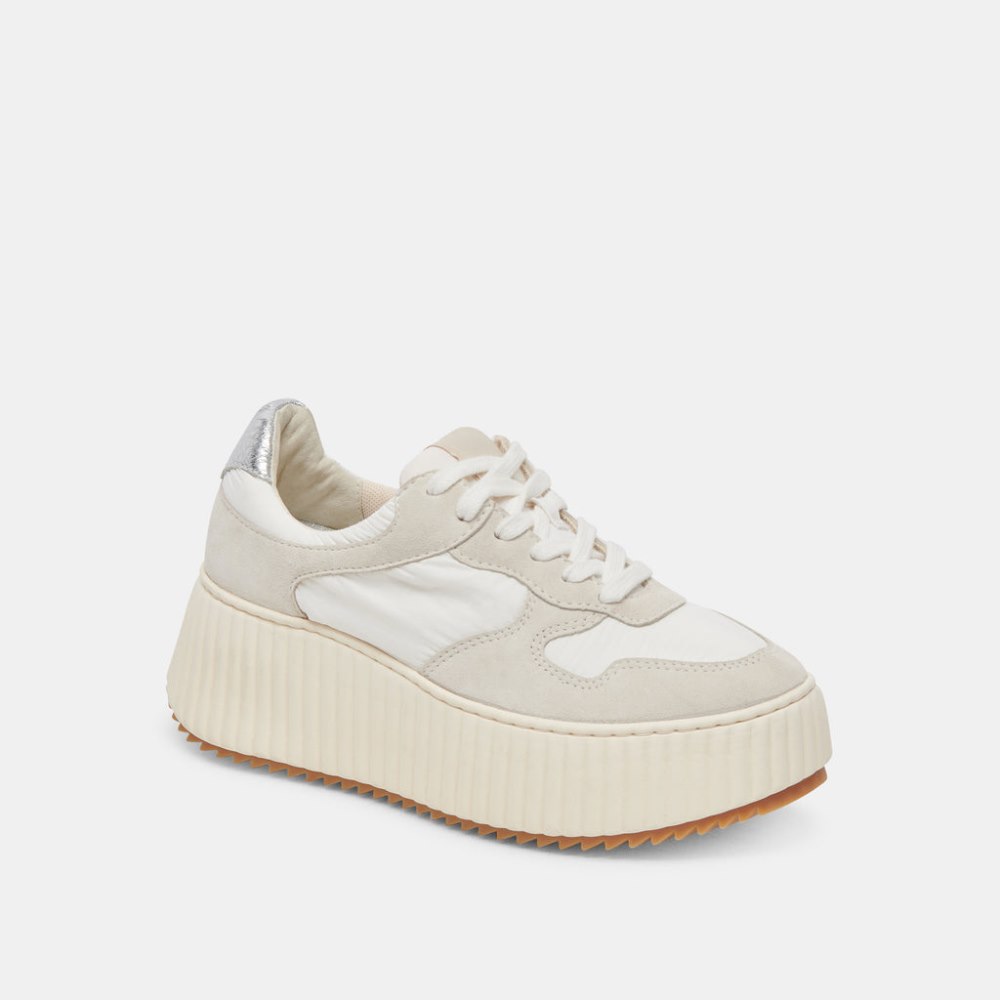 Dolce Vita Daisha Sneakers White Silver Nylon