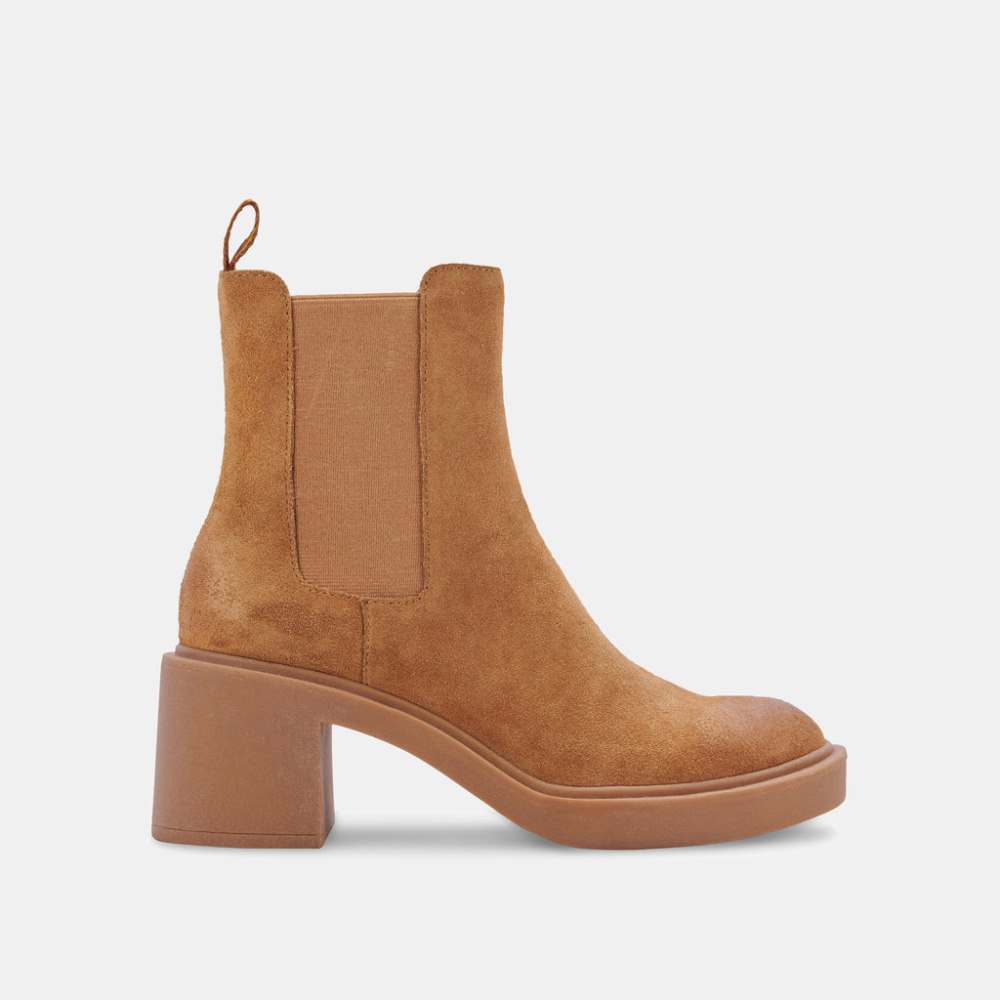 Dolce Vita Gunner Booties Brown Suede