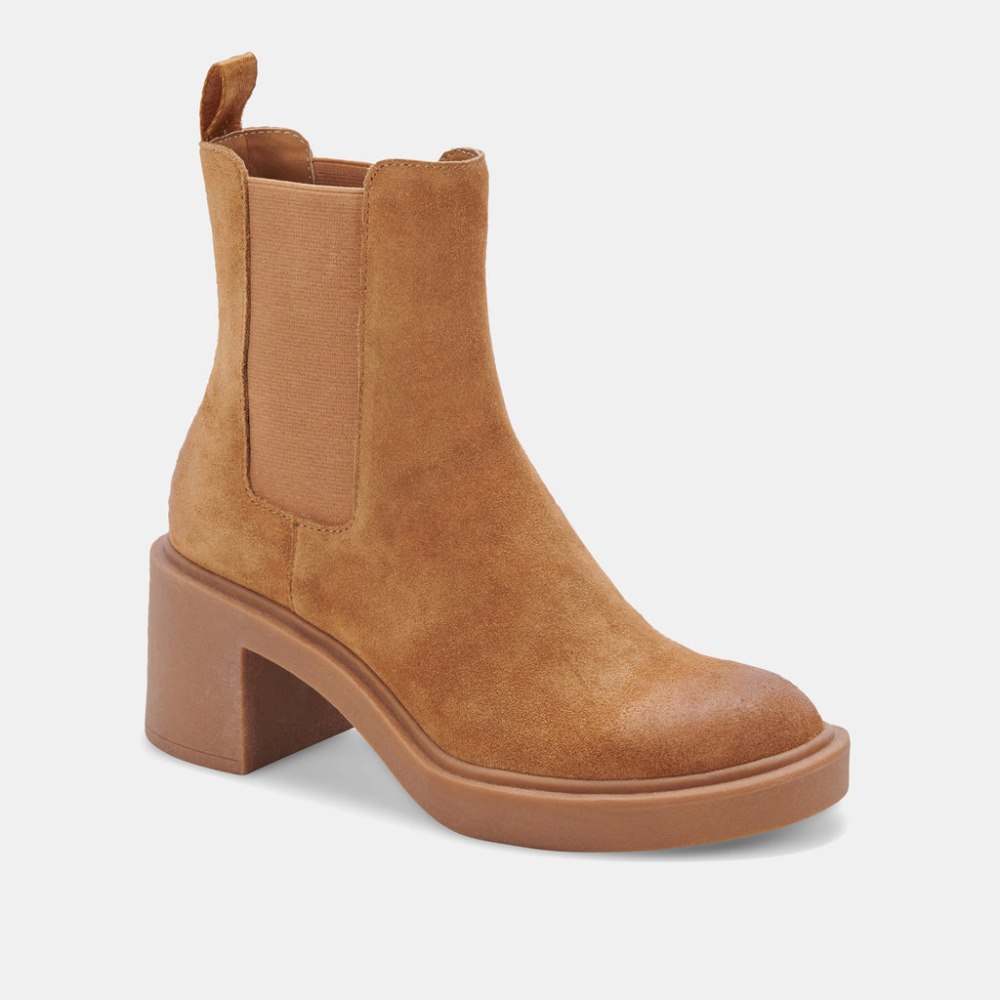 Dolce Vita Gunner Booties Brown Suede