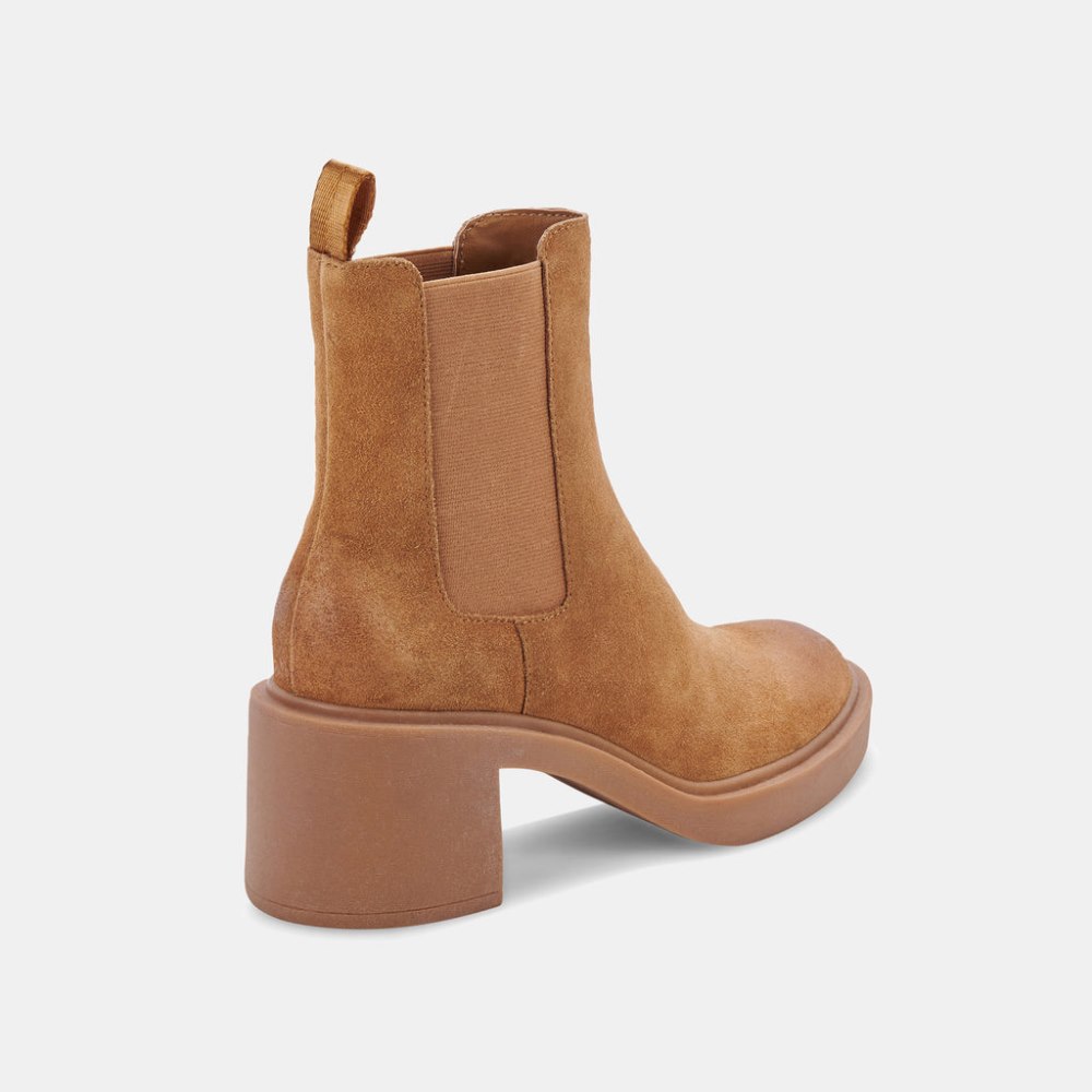 Dolce Vita Gunner Booties Brown Suede