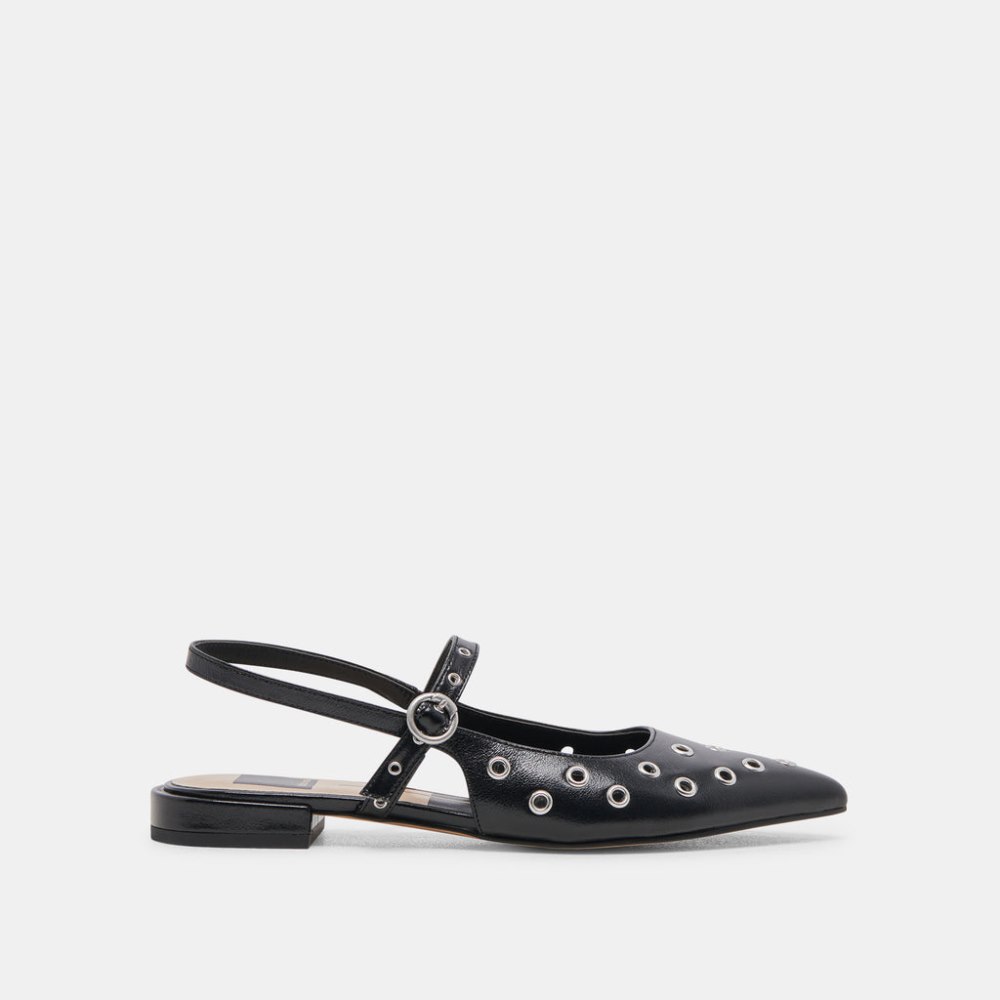 Dolce Vita Penney Stud Flats Midnight Crinkle Patent