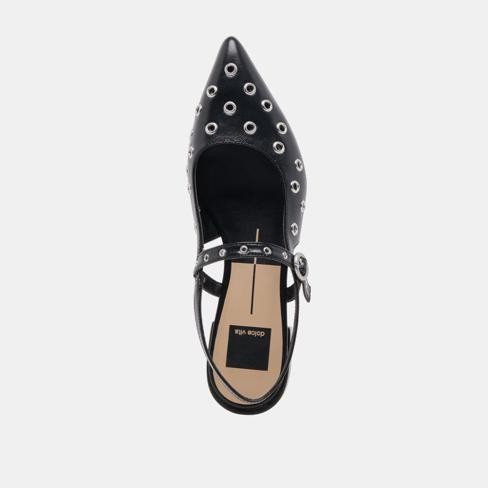 Dolce Vita Penney Stud Flats Midnight Crinkle Patent