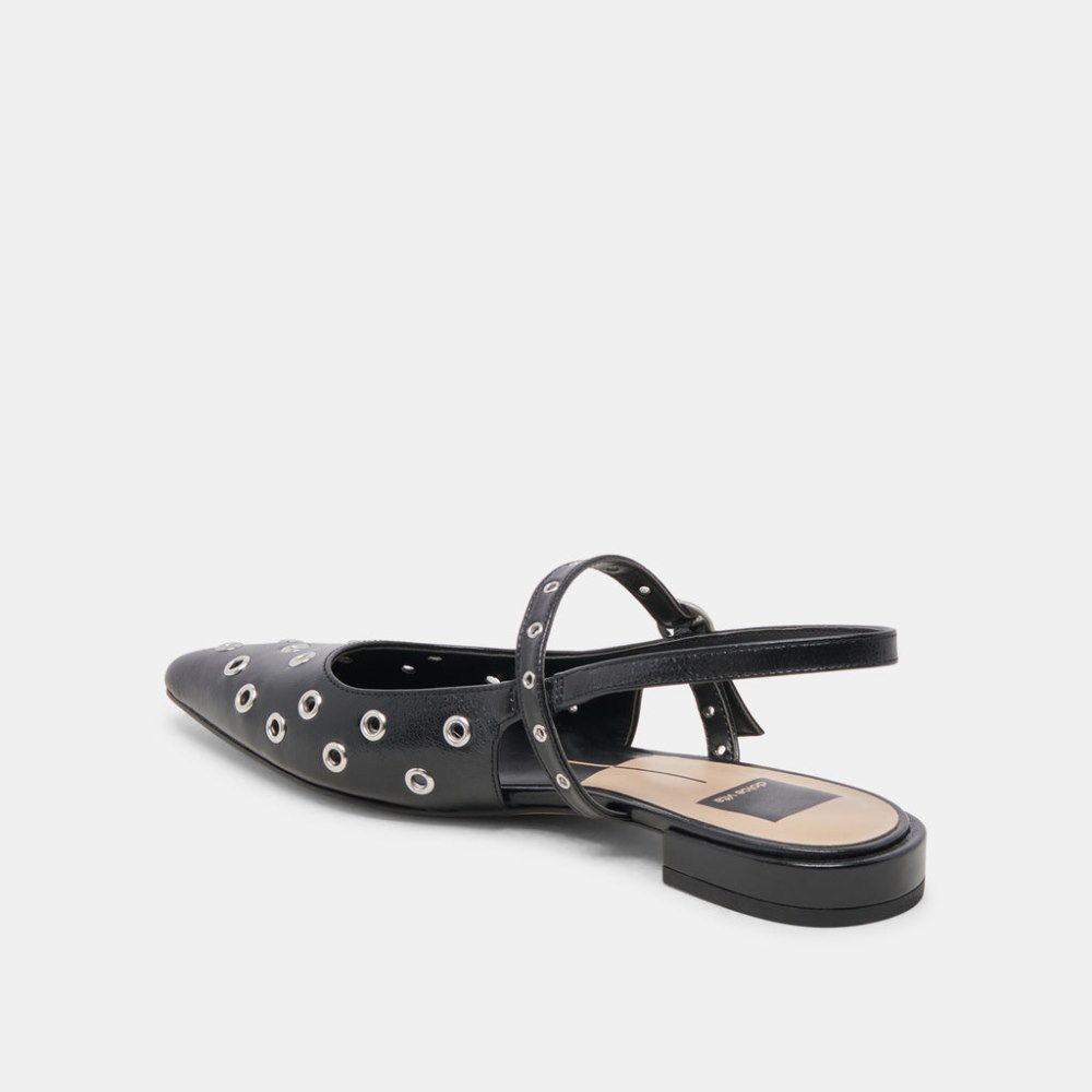 Dolce Vita Penney Stud Flats Midnight Crinkle Patent
