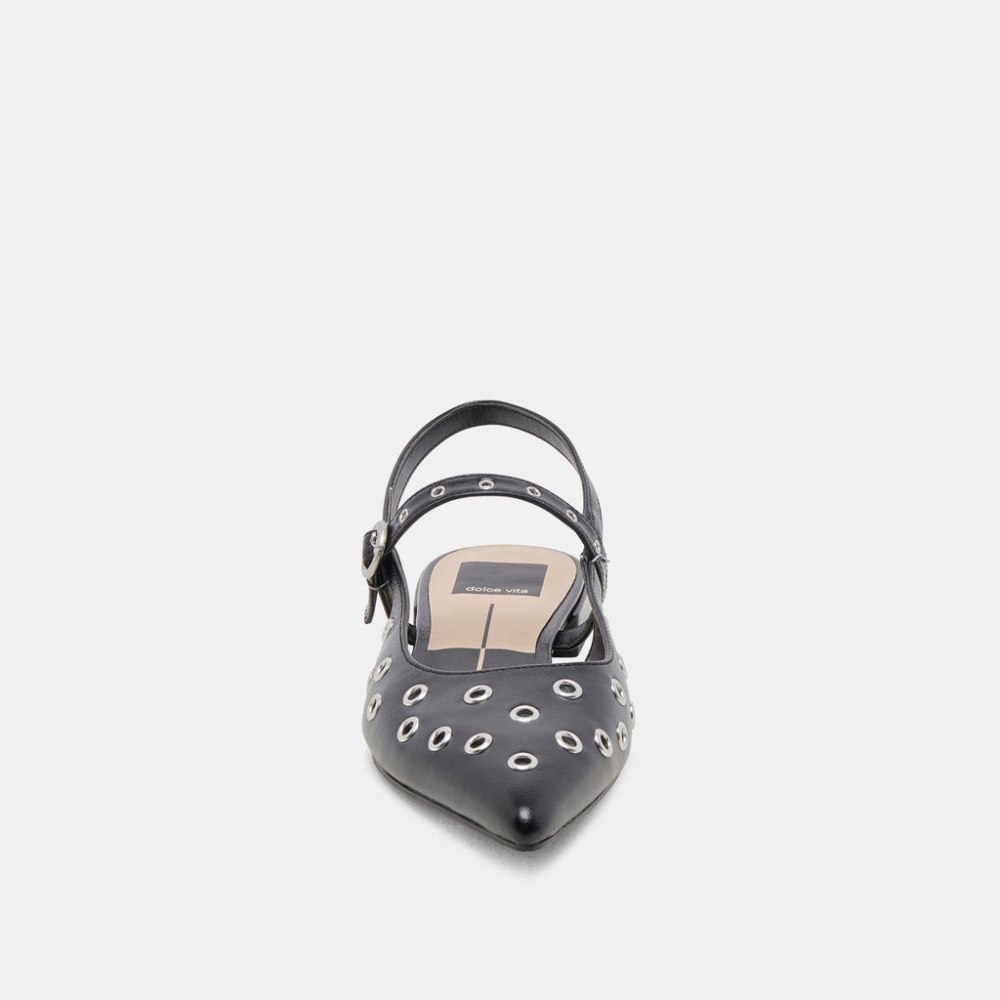 Dolce Vita Penney Stud Flats Midnight Crinkle Patent