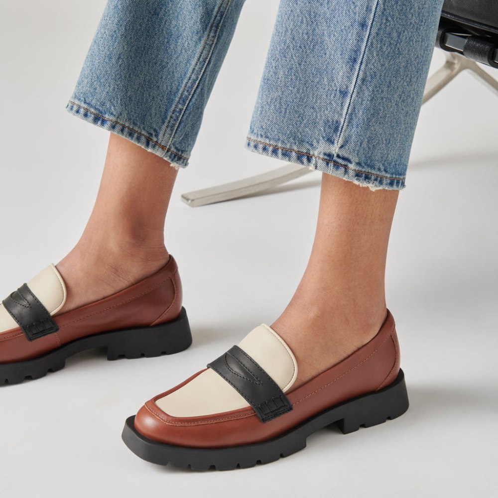 Dolce Vita Elias Flats Brown Black Leather