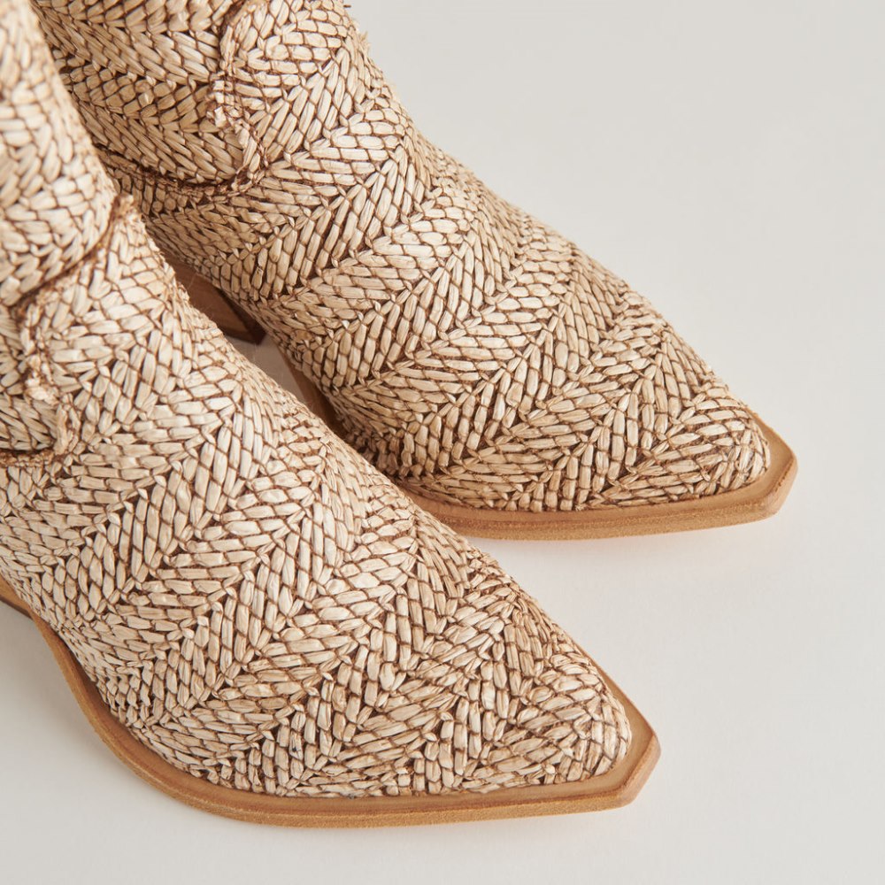 Dolce Vita Texin Booties Brown Multi Raffia