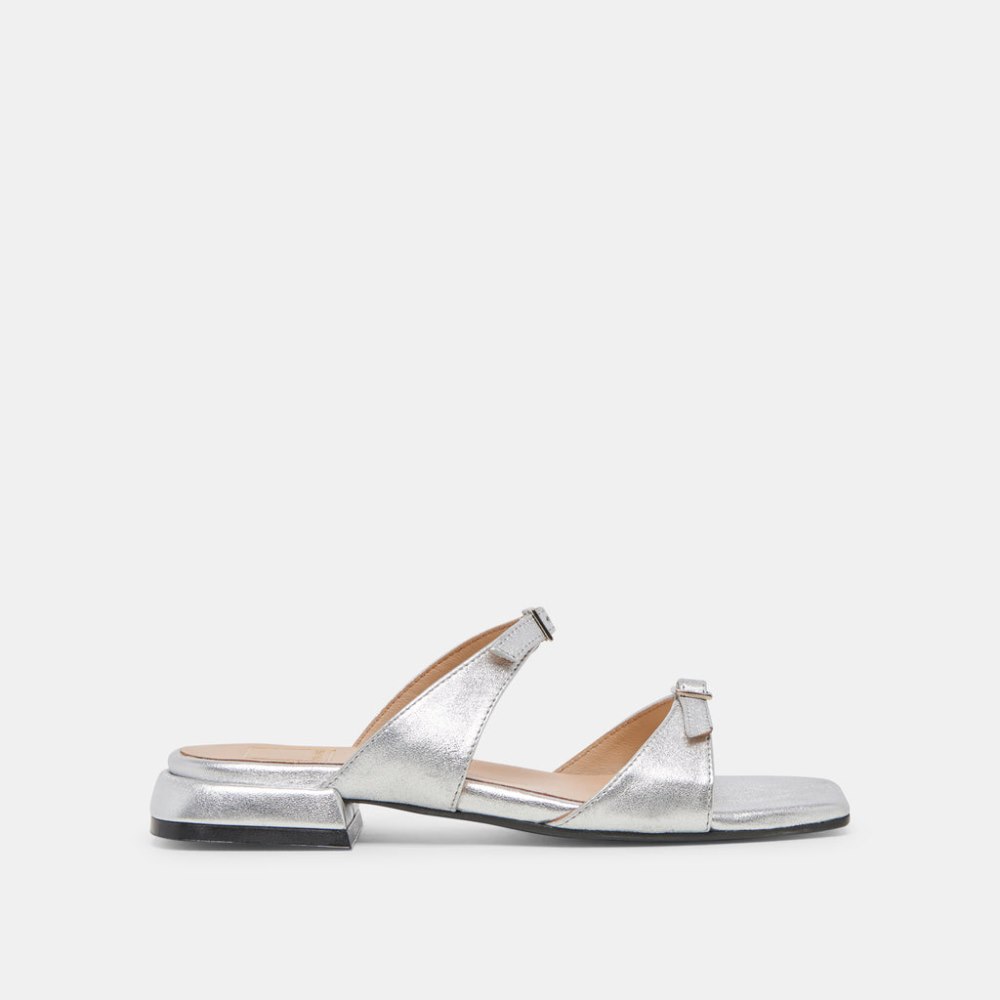Dolce Vita Lavern Sandals Silver Metallic Leather