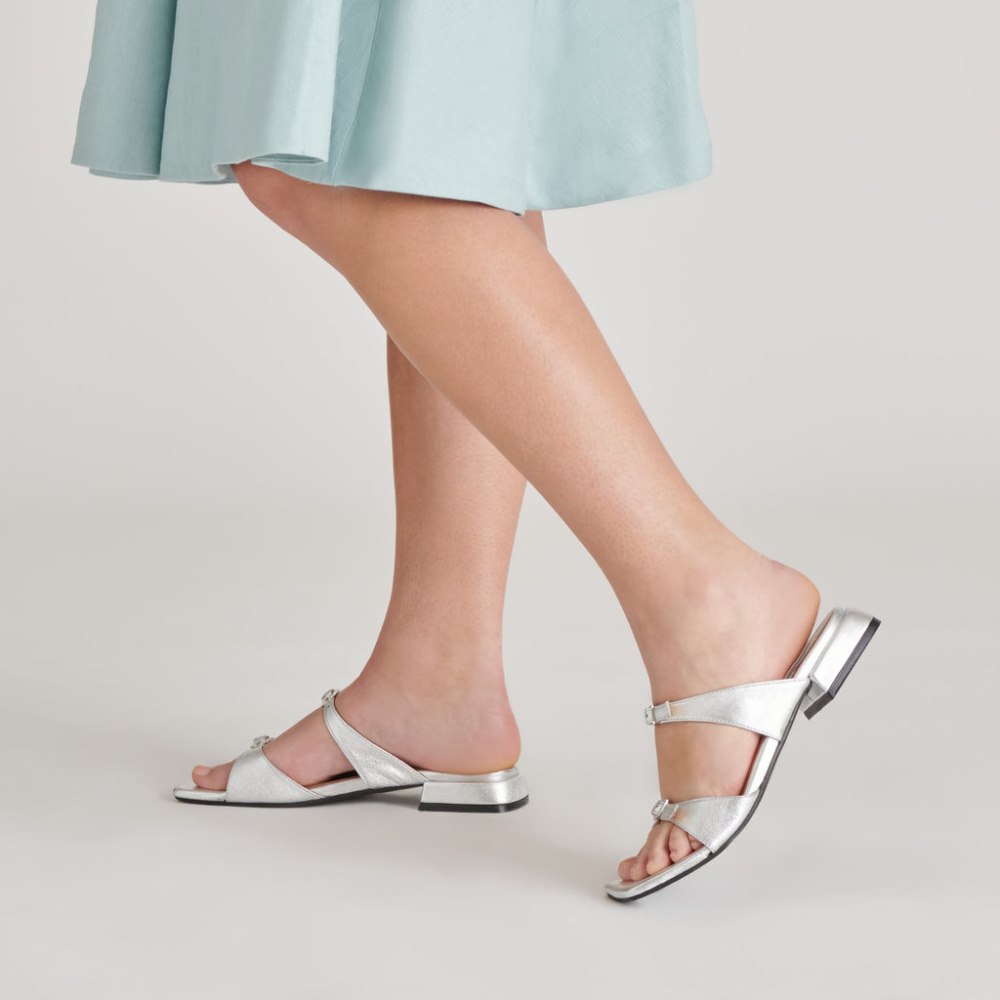 Dolce Vita Lavern Sandals Silver Metallic Leather