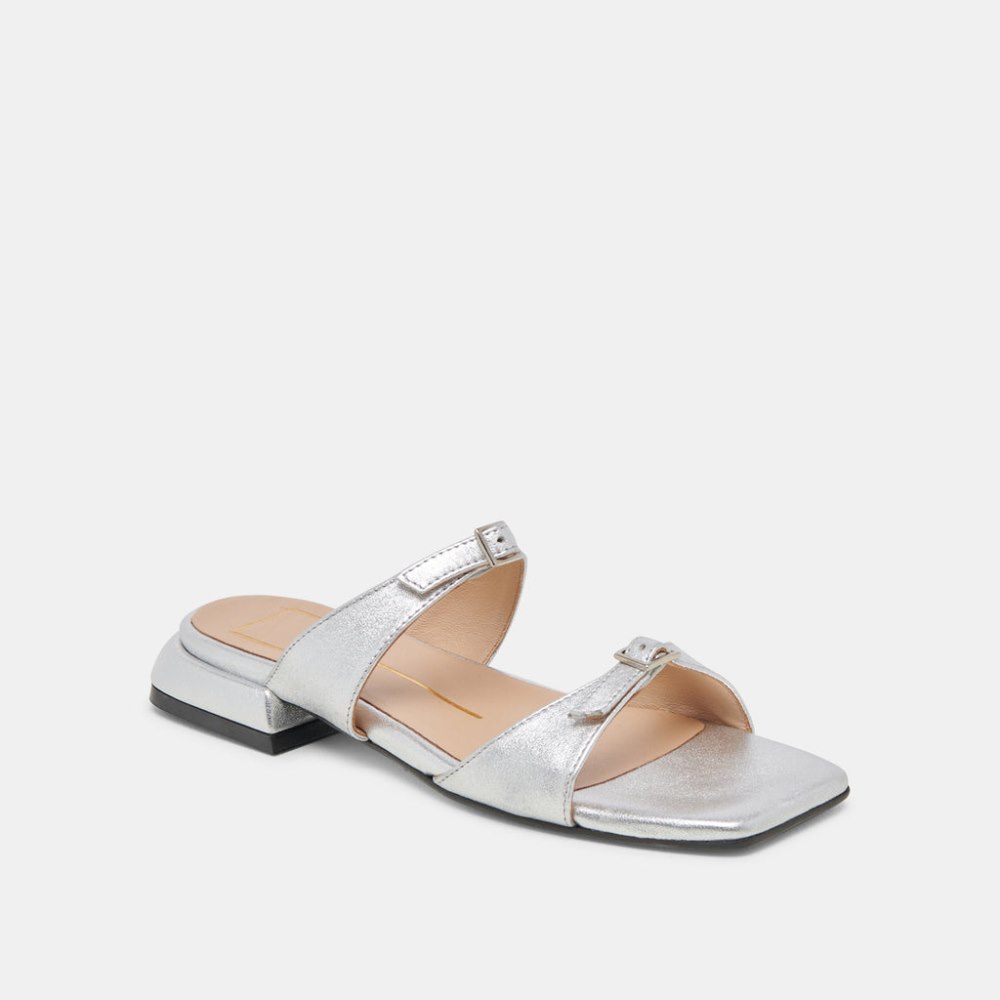 Dolce Vita Lavern Sandals Silver Metallic Leather