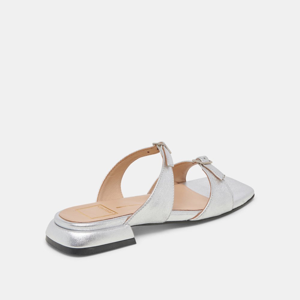 Dolce Vita Lavern Sandals Silver Metallic Leather