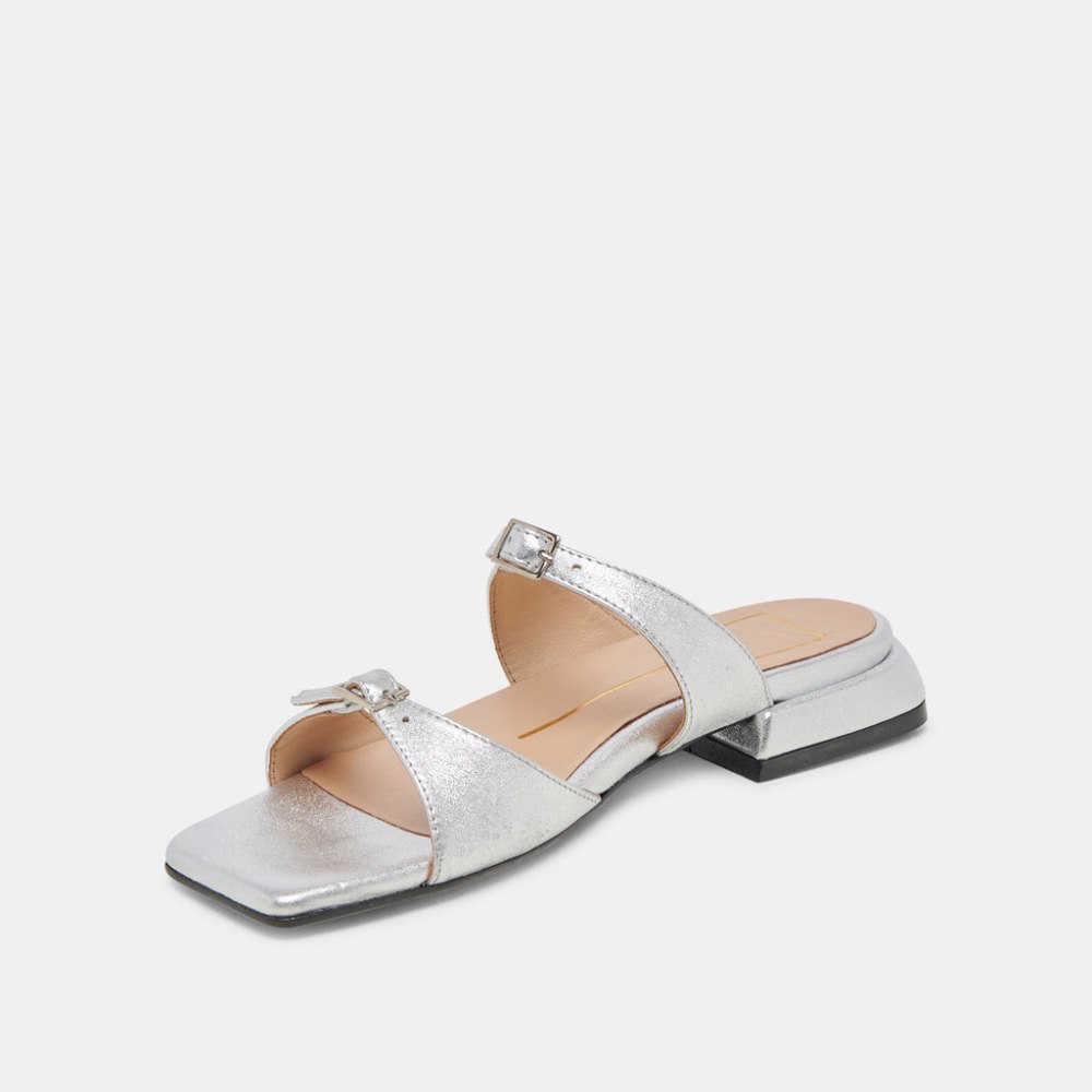 Dolce Vita Lavern Sandals Silver Metallic Leather