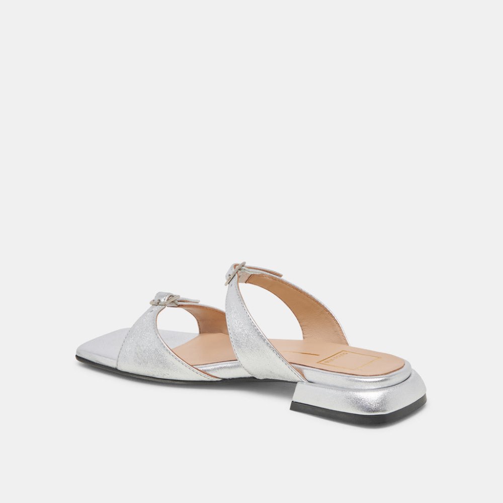 Dolce Vita Lavern Sandals Silver Metallic Leather