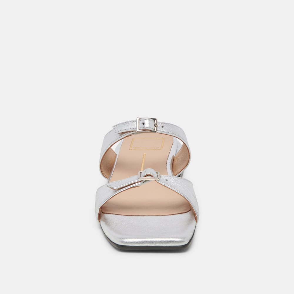 Dolce Vita Lavern Sandals Silver Metallic Leather