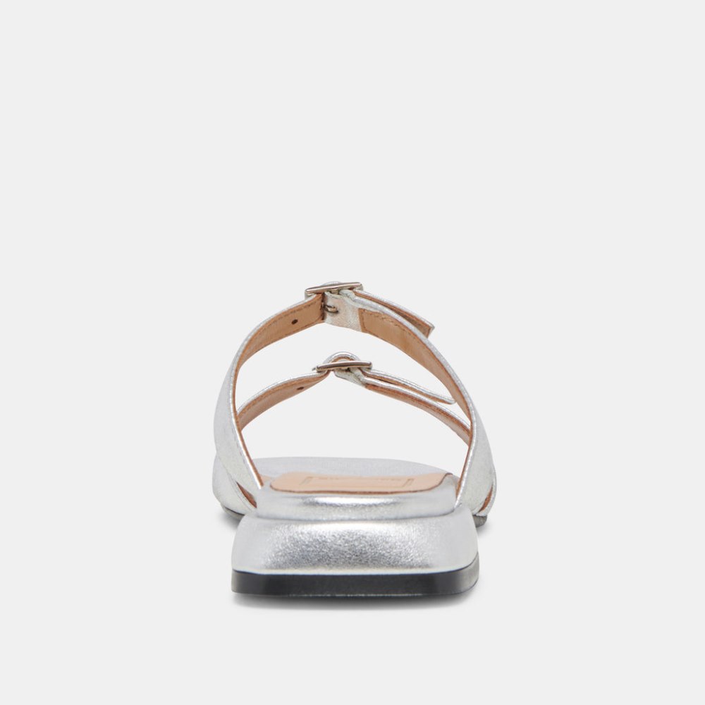 Dolce Vita Lavern Sandals Silver Metallic Leather