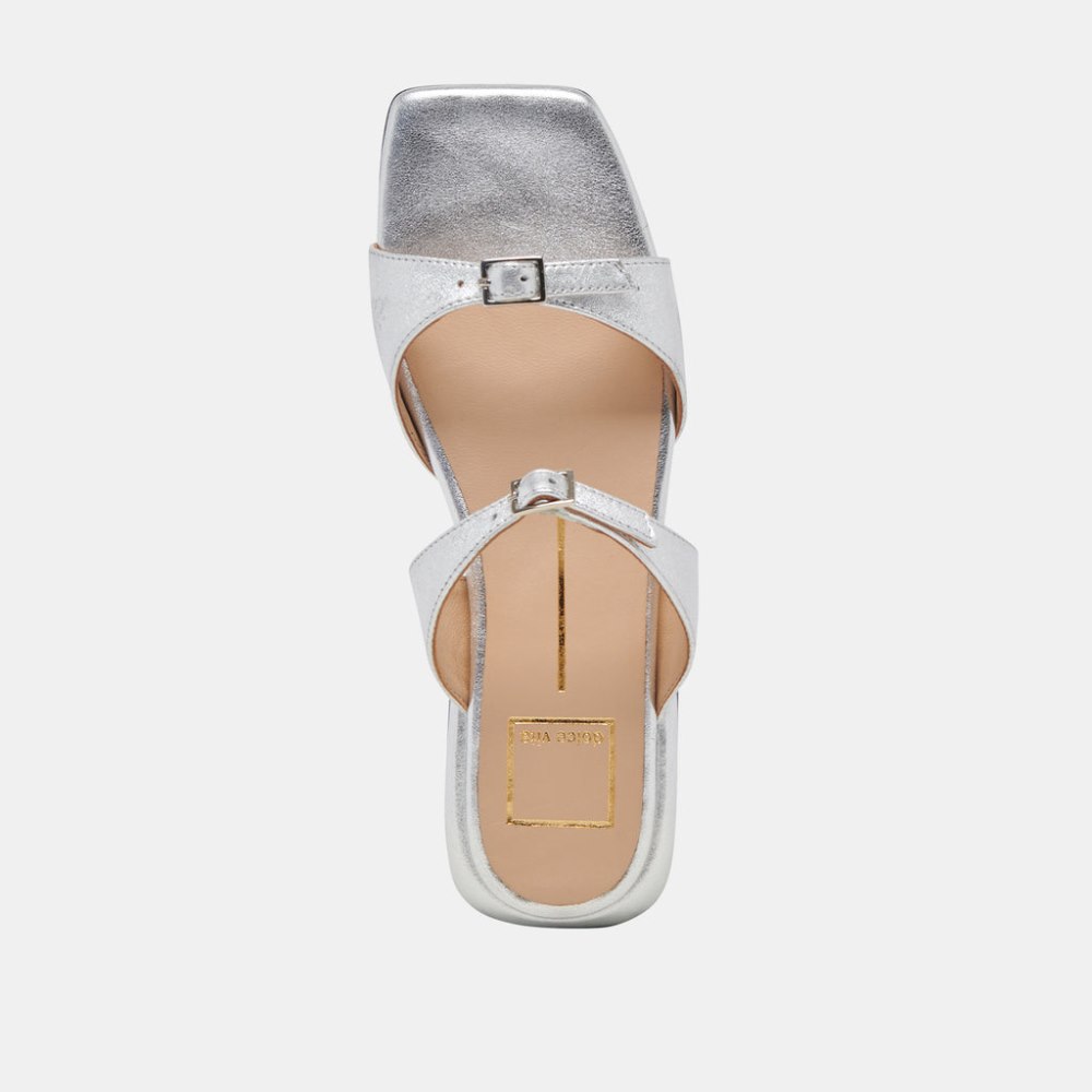 Dolce Vita Lavern Sandals Silver Metallic Leather
