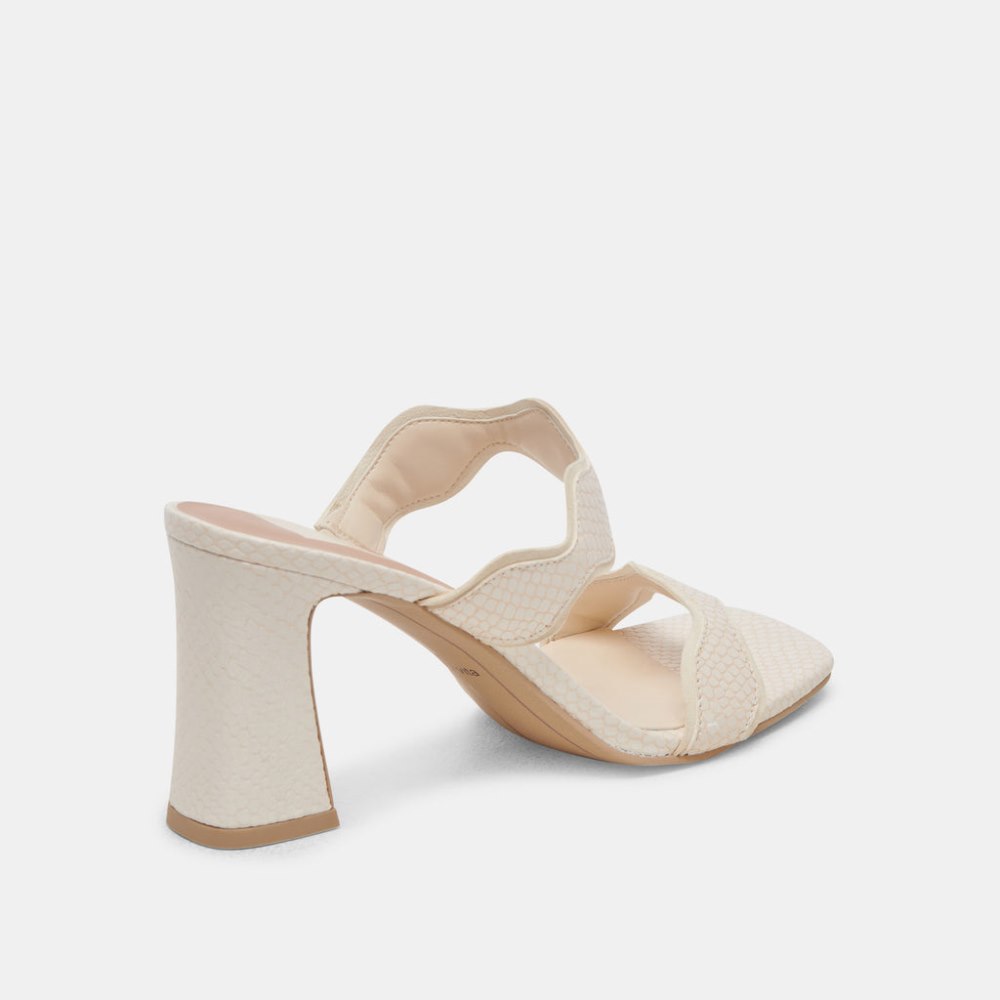 Dolce Vita Ilva Heels Creme Embossed Leather