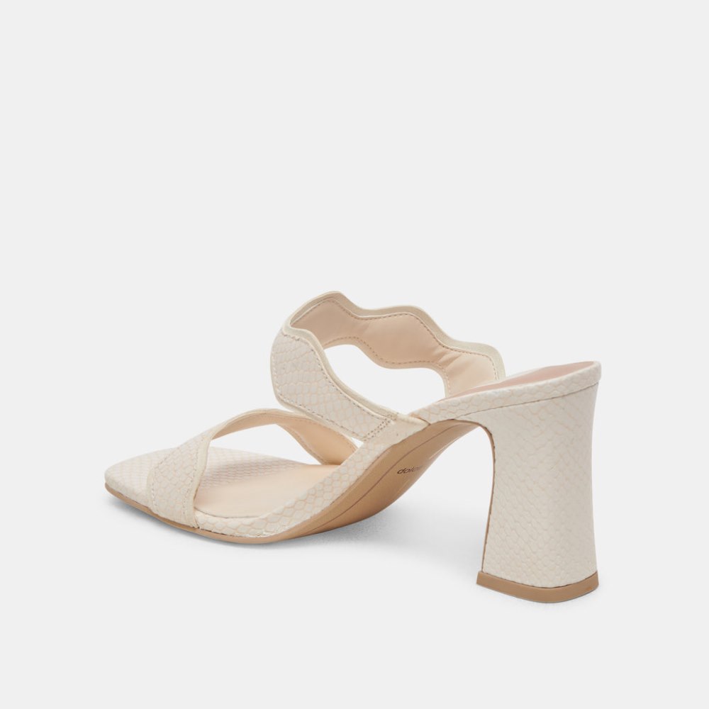 Dolce Vita Ilva Heels Creme Embossed Leather