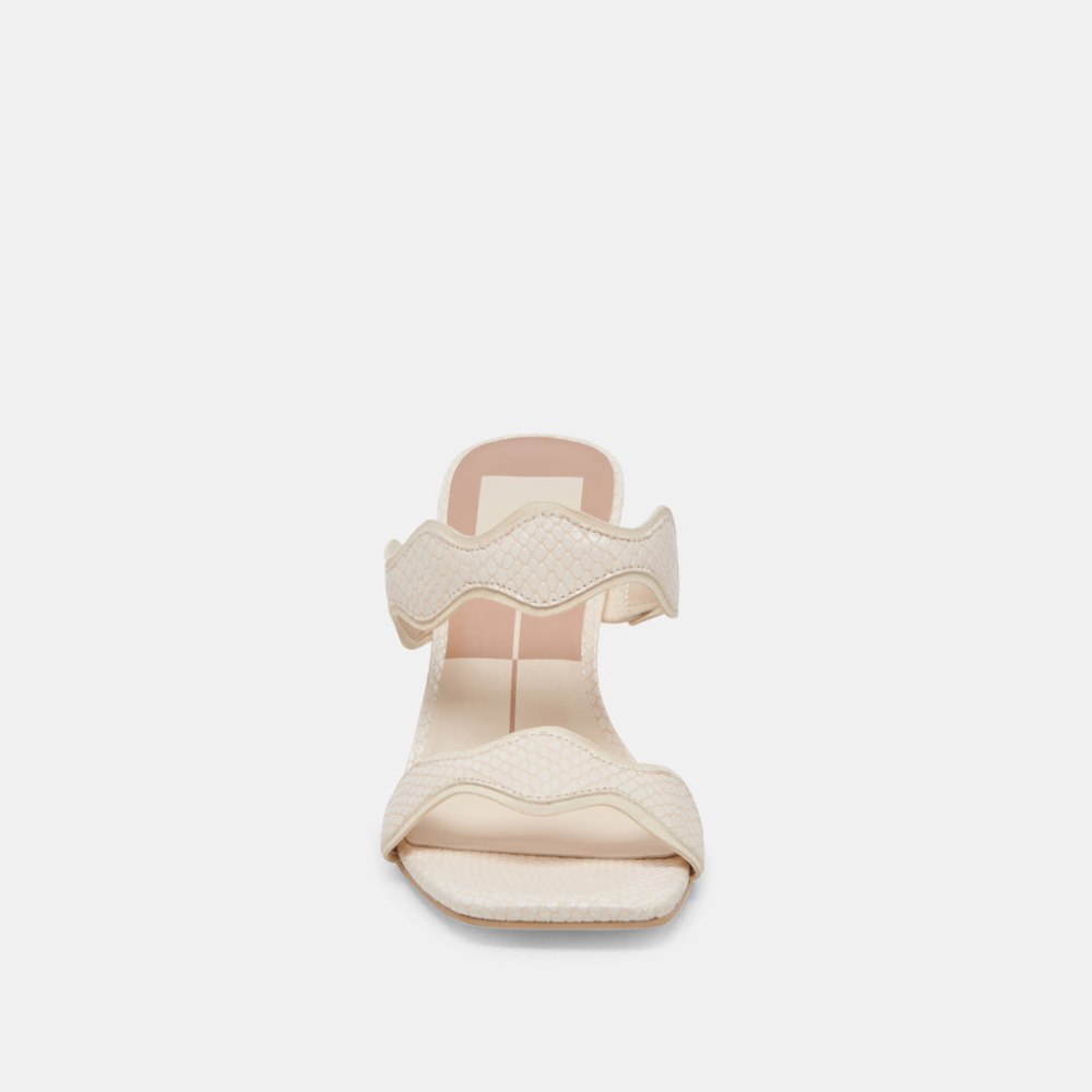 Dolce Vita Ilva Heels Creme Embossed Leather