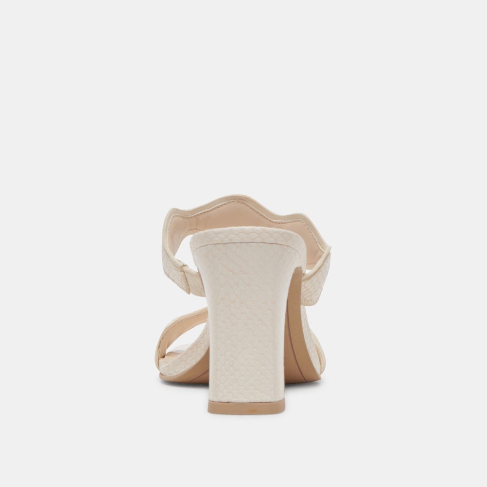 Dolce Vita Ilva Heels Creme Embossed Leather