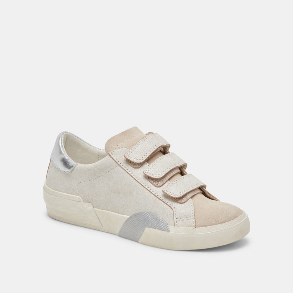 Dolce Vita Zabor Sneakers Off White Distressed Leather