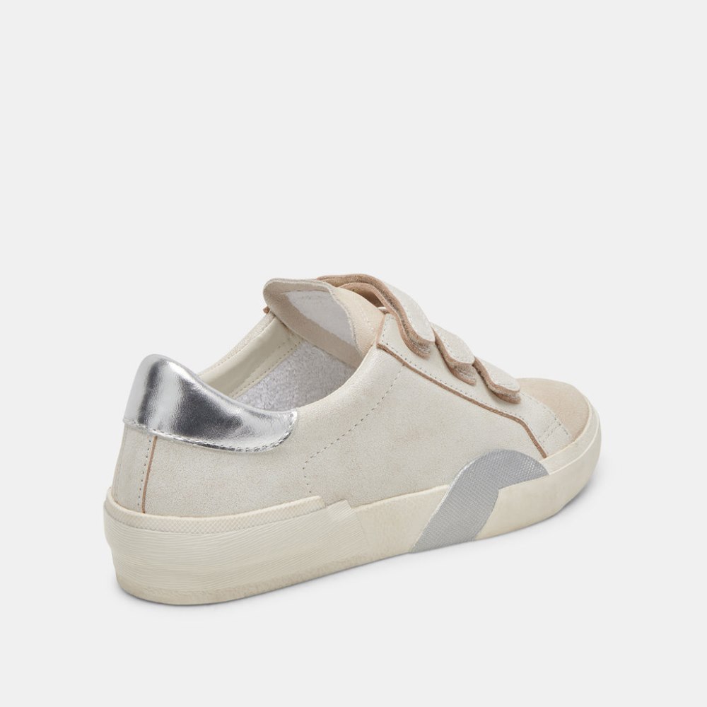 Dolce Vita Zabor Sneakers Off White Distressed Leather