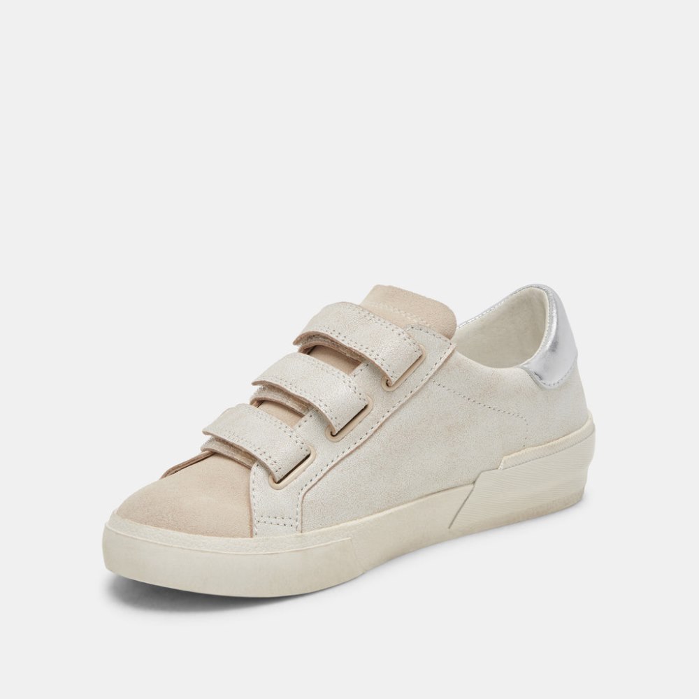Dolce Vita Zabor Sneakers Off White Distressed Leather