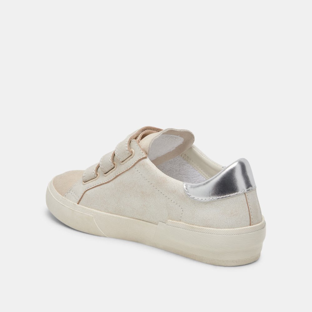 Dolce Vita Zabor Sneakers Off White Distressed Leather