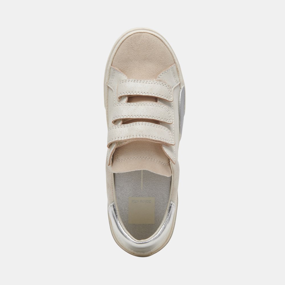 Dolce Vita Zabor Sneakers Off White Distressed Leather