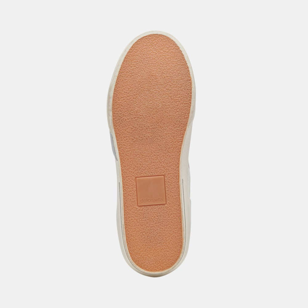 Dolce Vita Zabor Sneakers Off White Distressed Leather