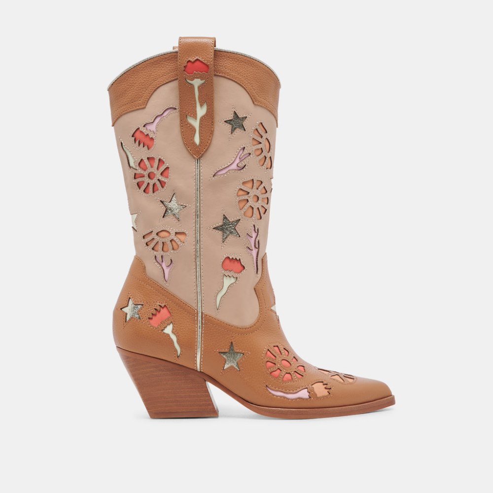 Dolce Vita Lassie Boots Tan Multi Leather