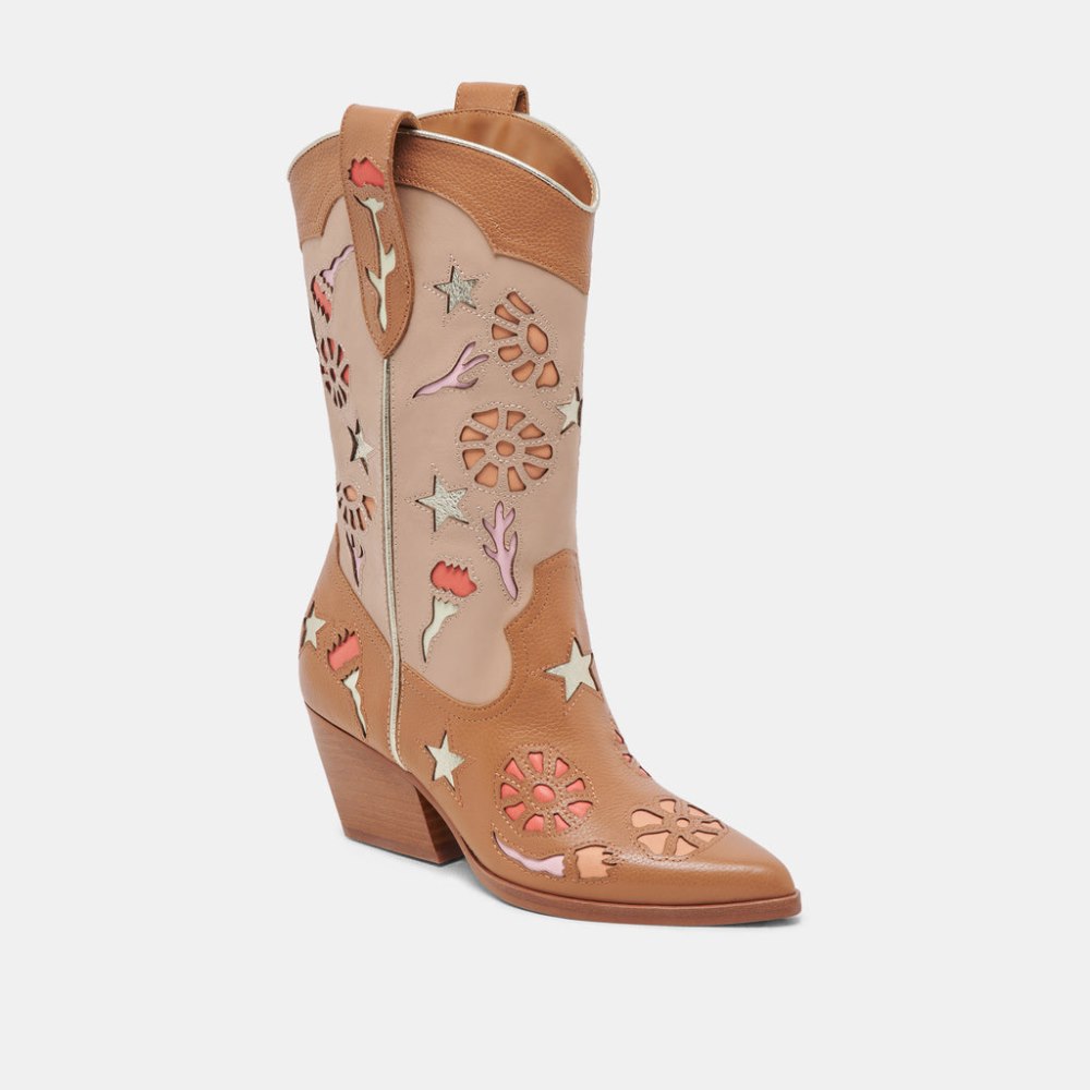 Dolce Vita Lassie Boots Tan Multi Leather