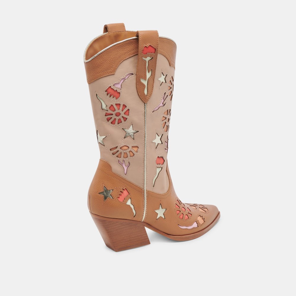 Dolce Vita Lassie Boots Tan Multi Leather