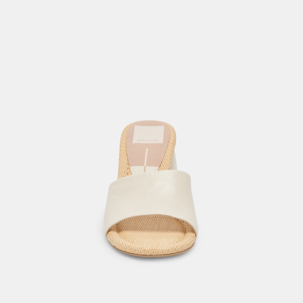 Dolce Vita Minny Raffia Heels Ivory Leather