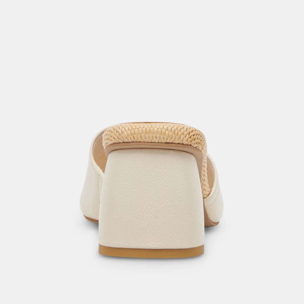 Dolce Vita Minny Raffia Heels Ivory Leather