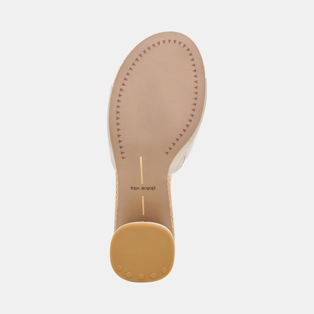 Dolce Vita Minny Raffia Heels Ivory Leather