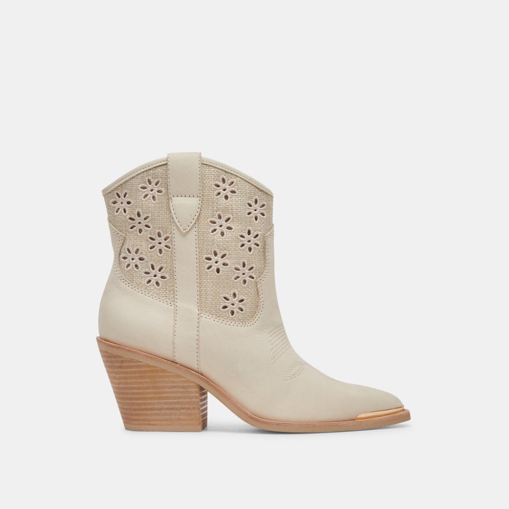 Dolce Vita Nashe Booties Oatmeal Floral Eyelet