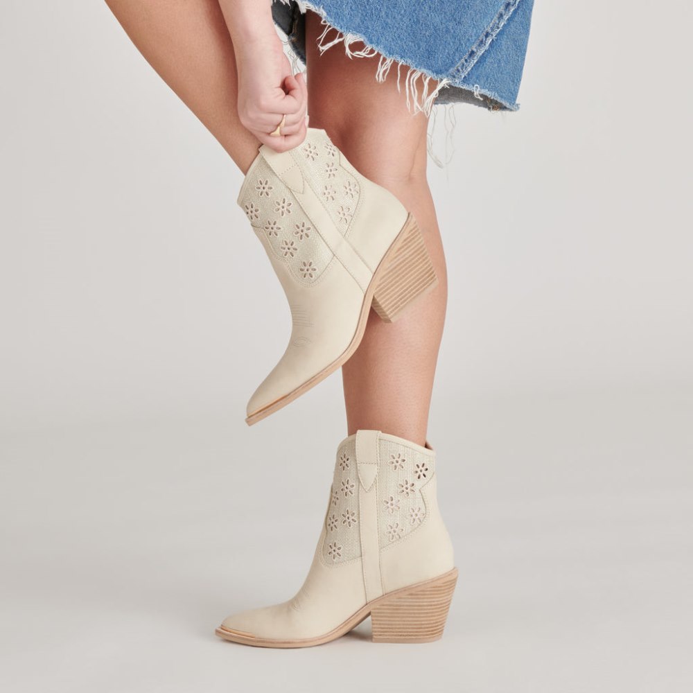 Dolce Vita Nashe Booties Oatmeal Floral Eyelet