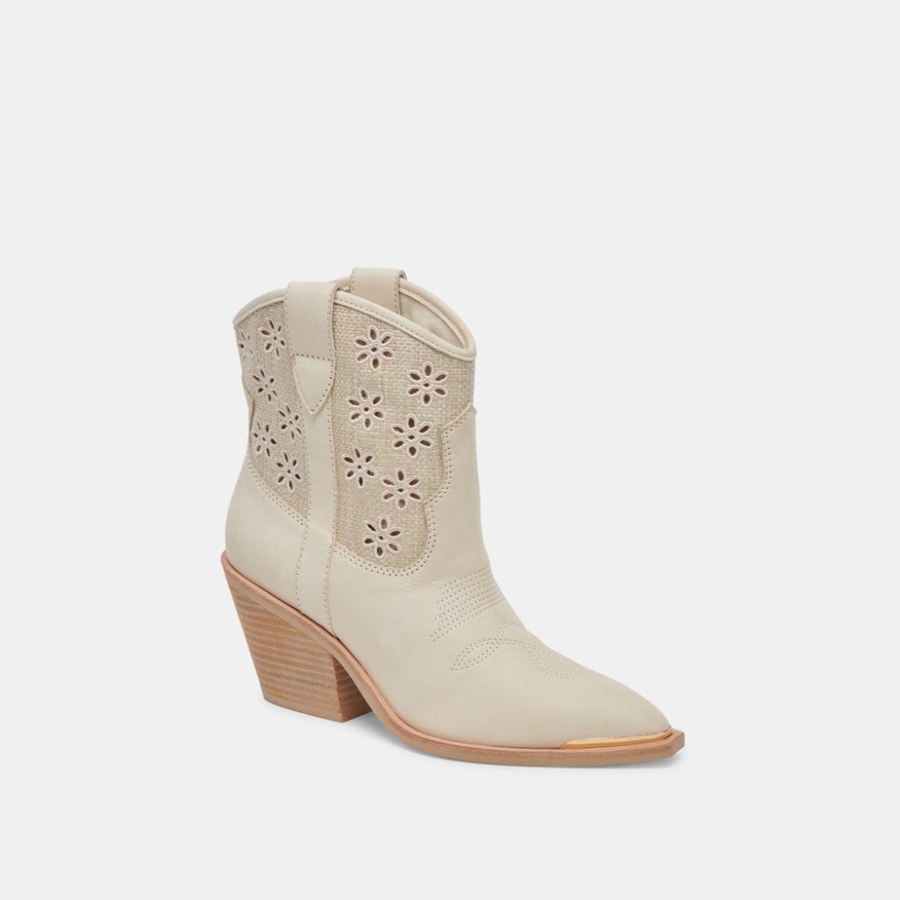 Dolce Vita Nashe Booties Oatmeal Floral Eyelet