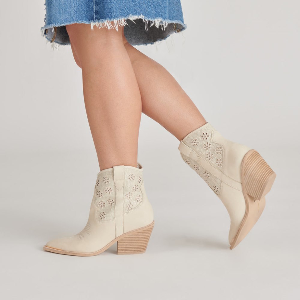 Dolce Vita Nashe Booties Oatmeal Floral Eyelet