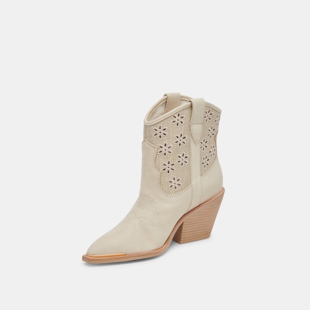 Dolce Vita Nashe Booties Oatmeal Floral Eyelet