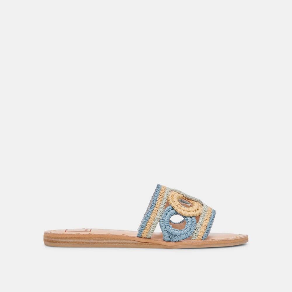 Dolce Vita Dany Sandals Blue Multi Raffia