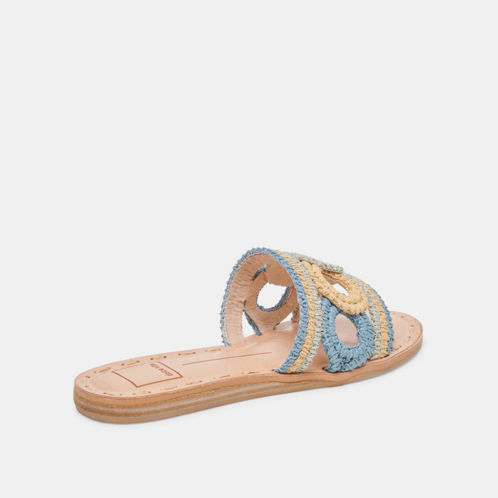 Dolce Vita Dany Sandals Blue Multi Raffia