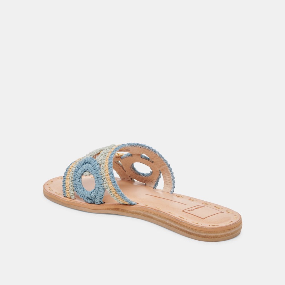 Dolce Vita Dany Sandals Blue Multi Raffia