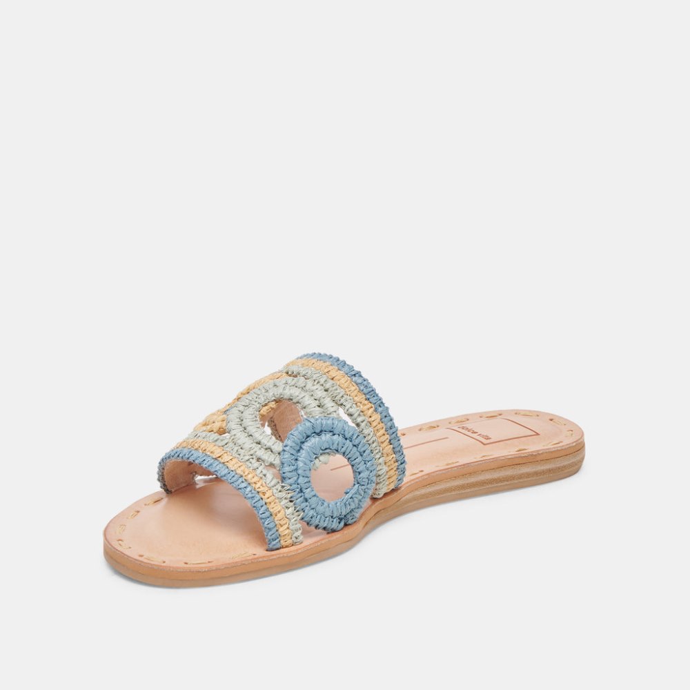 Dolce Vita Dany Sandals Blue Multi Raffia