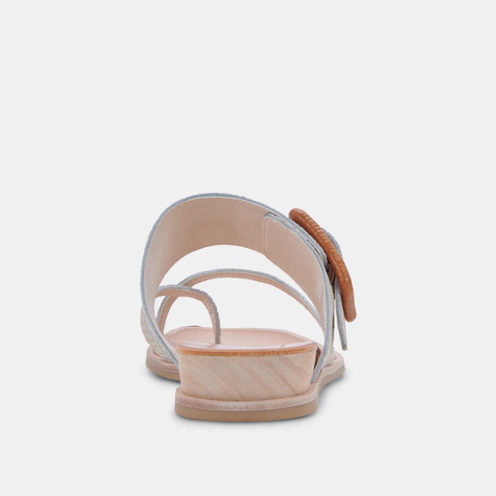 Dolce Vita Perris Sandals Ivory Embossed Leather