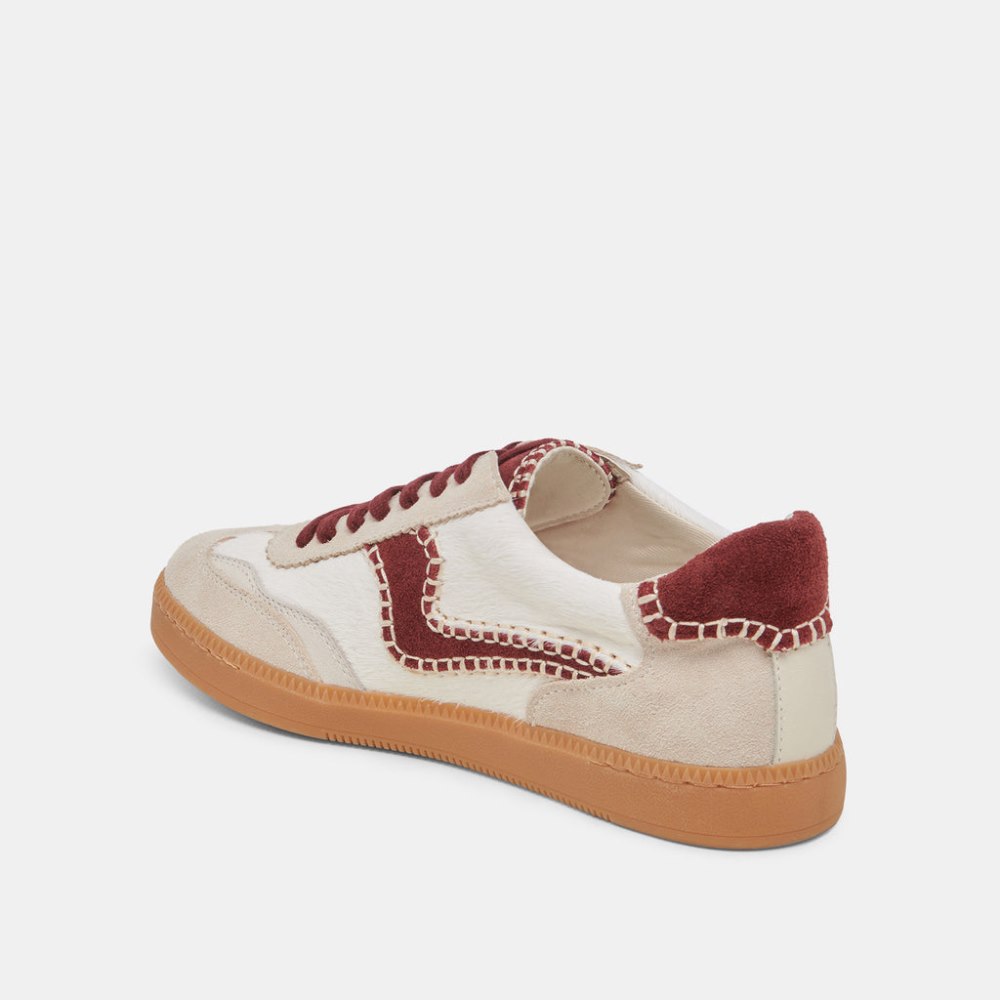 Dolce Vita Notice Stitch Sneakers White Red Calf Hair