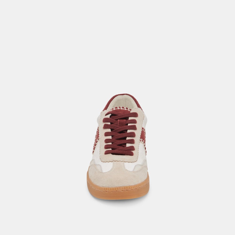 Dolce Vita Notice Stitch Sneakers White Red Calf Hair
