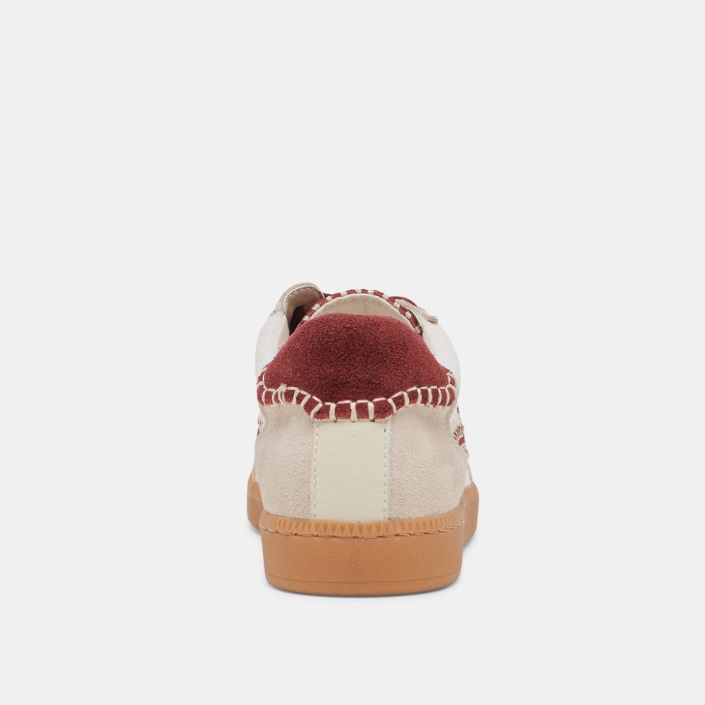 Dolce Vita Notice Stitch Sneakers White Red Calf Hair
